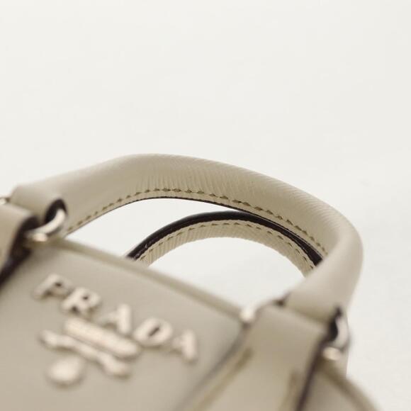 PRADA Pouch Safiano Ivory Silver Auth 157955V - Picture 14 of 16